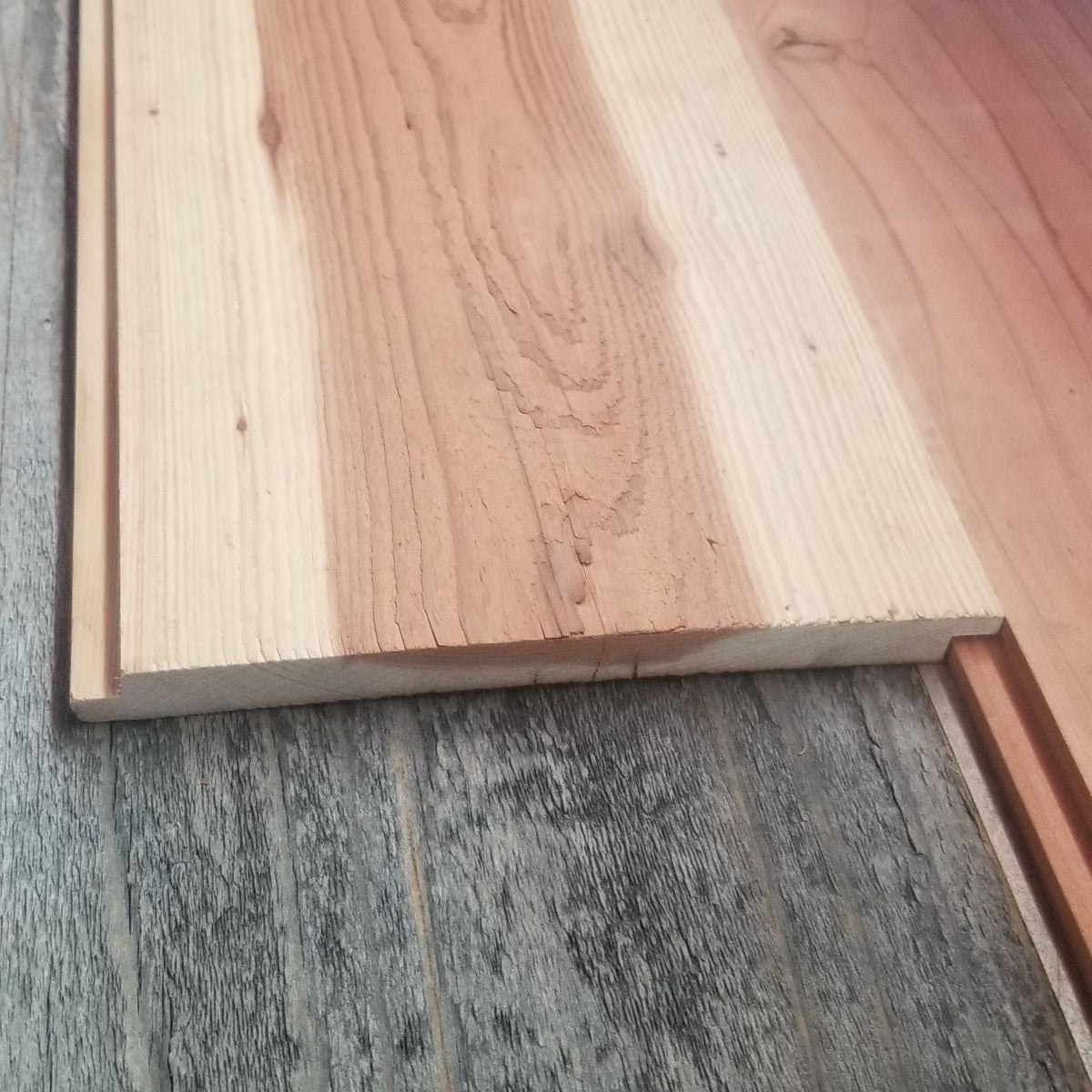 Fresh Natural reclaimed redwood shiplap, rustic character grade with knots and mixed color