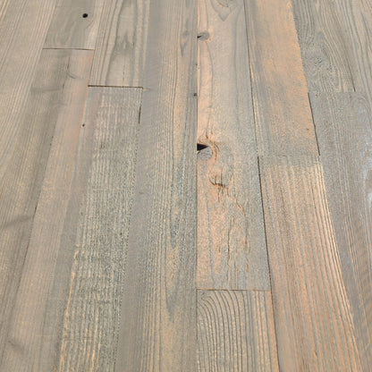 Tan finish reclaimed redwood across a full layout, showing how even the color runs board to board
